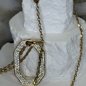 NWT Swarovski Gold-Tone Dextera Octagon Crystal Pendant Necklace